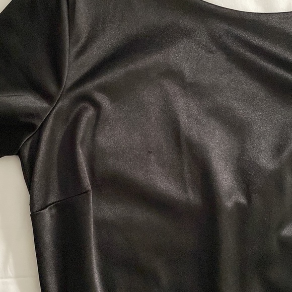 Satin Formal Dress with Sequin Accent at Thigh High Slit - Picture 12 of 13